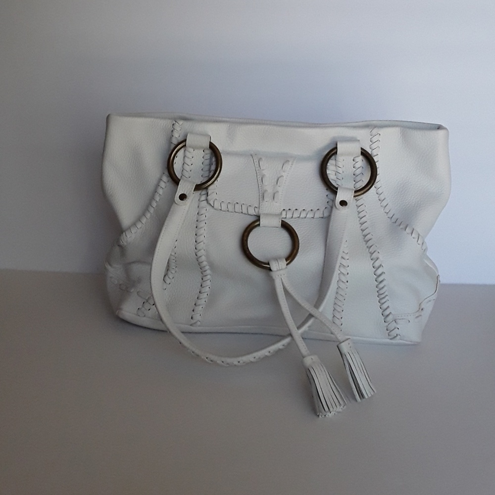 Isabella Fiori White Leather Tote Bag SALE!!!